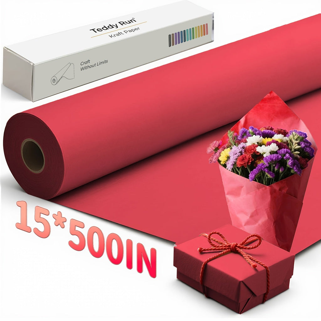 80GSM Kraft Paper Roll for Gift Wrapping, Bouquet Flower Packing, Bulletin Boards, Arts & Crafts, Moving & Shipping – Available in Black, Red, Brown & White – Multi-Size Wrapping Paper Roll