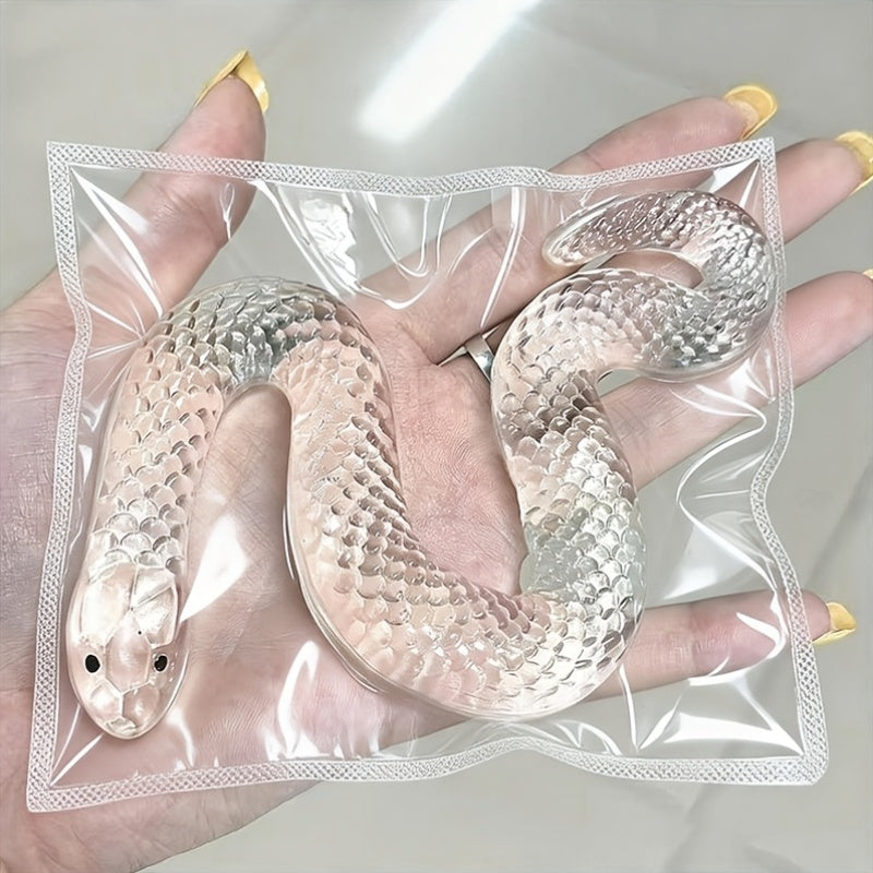 Squishy Snake Head Clip Fidget Pop Toy, Transparent TPR Slow-Rising Stress Relief Sensory Toy, Desktop Prank Novelty Gift for Kids Adults Ages 2+