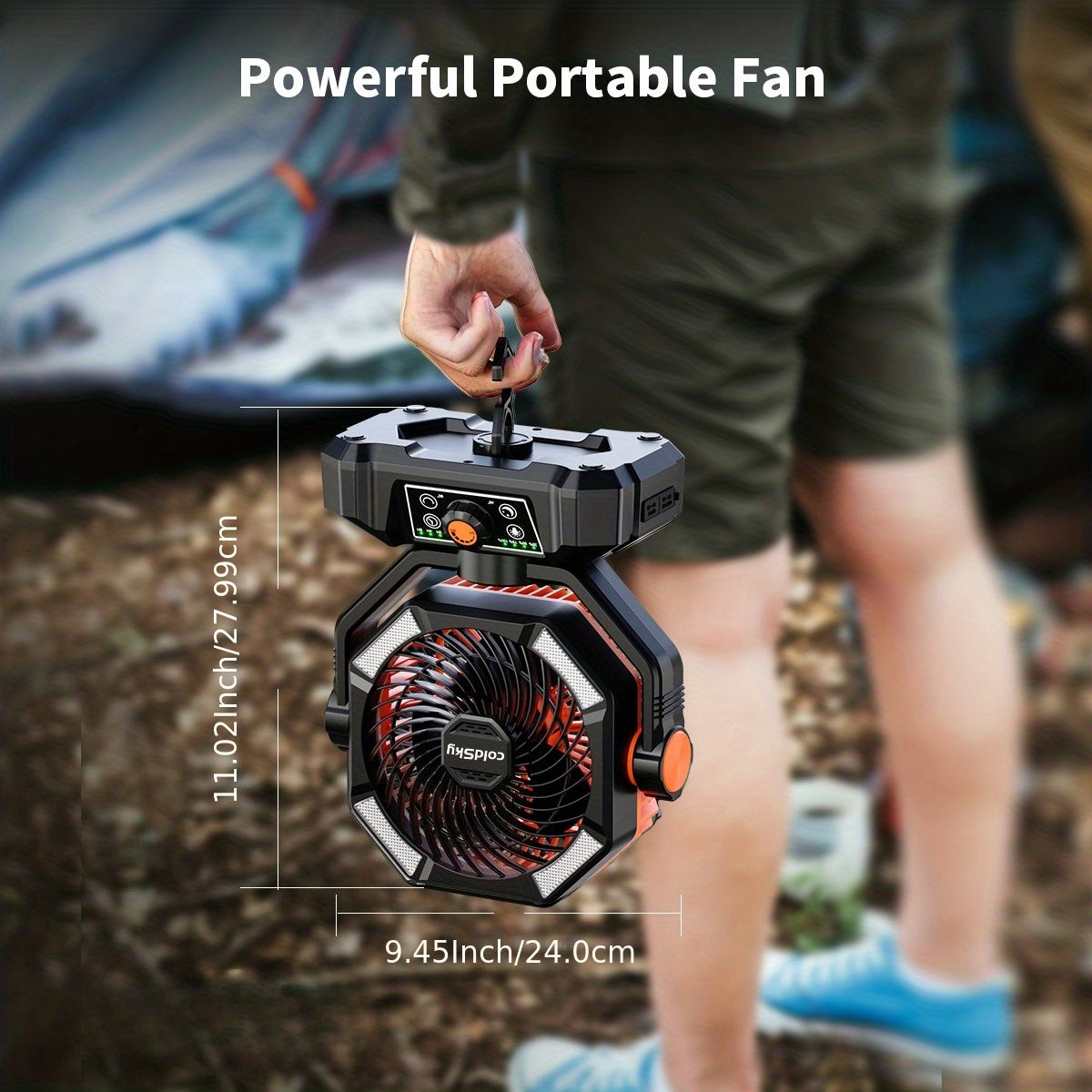 Camping Fan with 20000mAh Battery, 8-Speed Settings, Enhanced Motor, and USB Rechargeability - Portable Tent Fan for Camping, Hiking, Outdoor Adventures, and Emergency Use