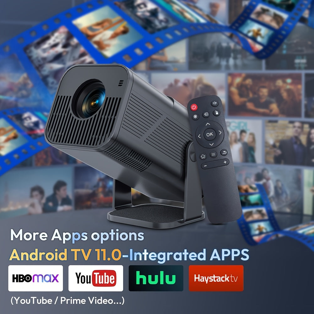 AMOVFILM Advanced Portable Smart Projector with WiFi 6 & 4K Video Decoding, 1080P Native Resolution, Built-in Android 11, Home Theater & Outdoor Movie Projector, Mobile Screen Mirroring, Multiple Colors