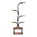 8-Tier Indoor Plant Stand with Grow Lights – Tall Metal Plant Rack with Wooden Shelves Full Spectrum LED Timer for Living Room Bedroom Balcony