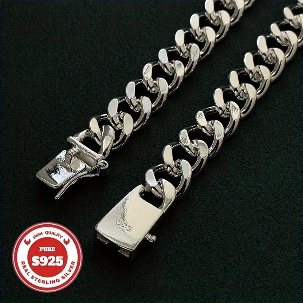 S925 Sterling Silver Cuban Chain Necklace for Men – 6mm & 10mm Wide, 18 to 24 Inches, Handcrafted Heavyweight Bold Link Chain, Durable Jewelry for Everyday Wear and Special Occasions