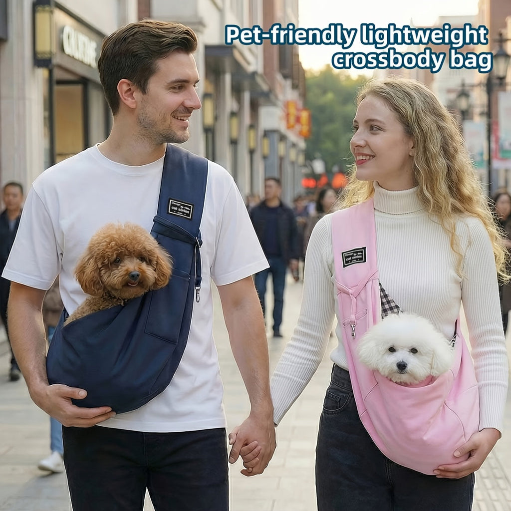 Lightweight Foldable Pet Carrier Crossbody Bag – Breathable Shoulder Strap Travel Bag for Small Dogs & Cats, Portable Outdoor Pet Tote for Hiking, Shopping, Vet Trips & Everyday Adventures