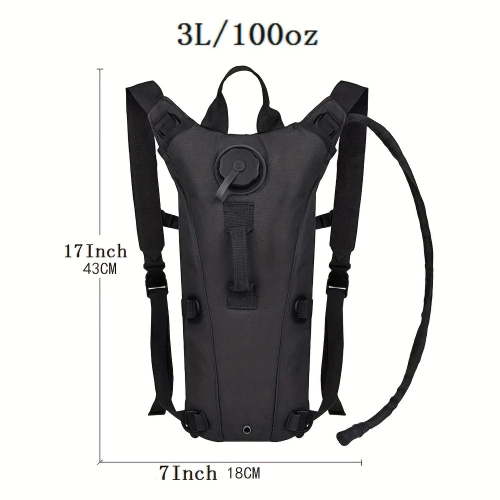 Hydration Backpack with 101oz Water Bladder, Tactical Lightweight Hiking Pack with Adjustable Straps and Large Capacity for Hiking, Biking, Running, and Climbing (Black/Green)