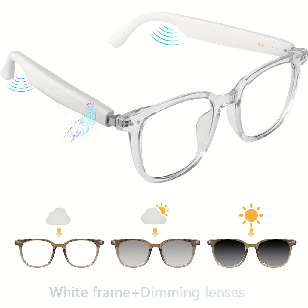 Photochromic Smart Glasses with Bluetooth Audio – Auto-Tinting Lenses, Anti-Blue Light, Wireless Music & Calls, Unisex Sports & Driving Eyewear, Perfect Holiday Gift