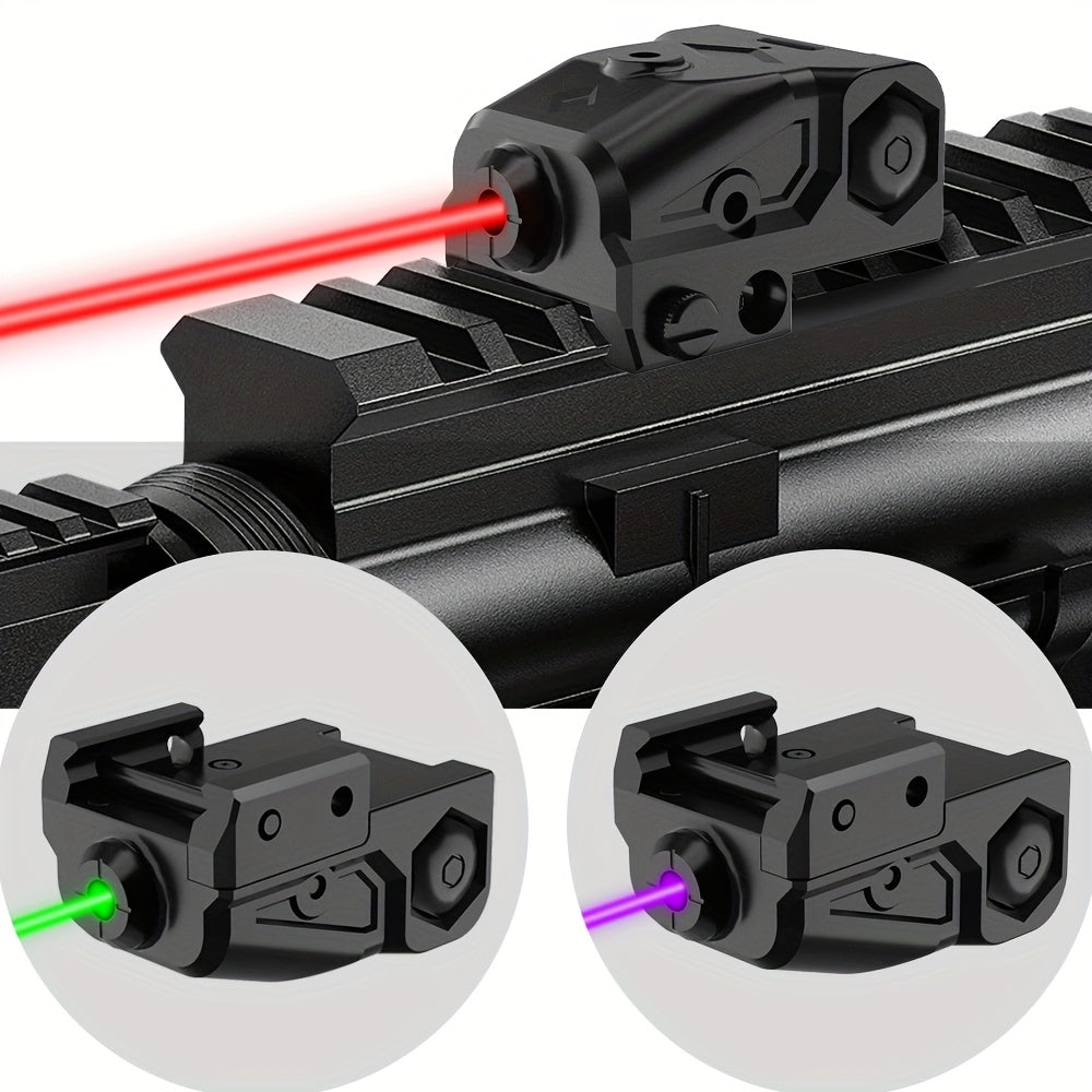 Compact Pistol Laser Sight Green Red Purple Type-C Rechargeable Ultra-Compact Handgun Laser with 20mm Picatinny Rail and Ambidextrous Switch for Most Pistols and Rifles