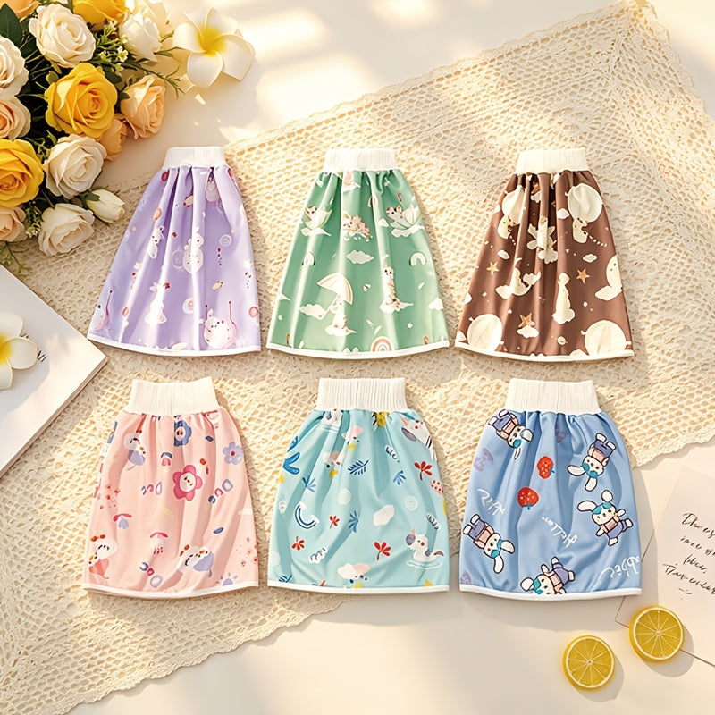 6-Piece Baby Potty Training Pants, Washable Reusable Diaper Cover Learning Pants with Breathable Nappy Skirt Pocket, All-Season Style, Size M (0-4T) & L (4-8T)