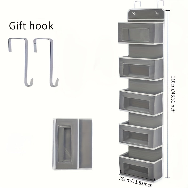 5-Tier Over Door Hanging Storage Rack Organizer for Kitchen Bathroom Bedroom Closet Pantry – Space Saving Shelf