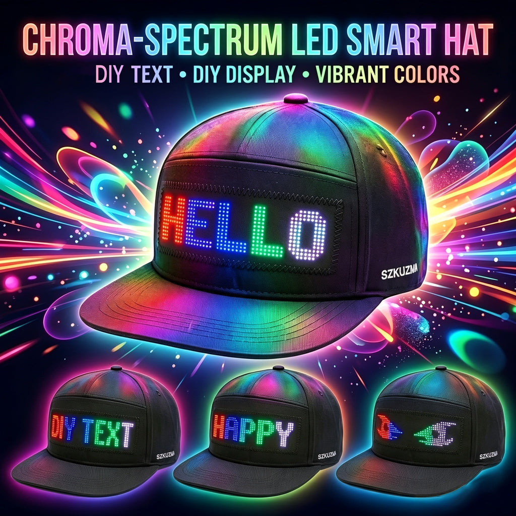 Programmable LED Light-Up Baseball Cap with Scrolling Text Display – 12x48 Pixel USB-C Rechargeable Unisex Hat for Club Party, Music Festival, Night Run, and Youth Gift