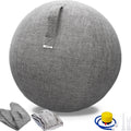 65cm Exercise Ball Chair with Fabric Cover, Anti-Burst Yoga Ball Seat for Home Office Desk, Pilates Core Training, Pregnancy & Birthing Ball – Improves Posture & Relieves Back Pain, Grey & Black