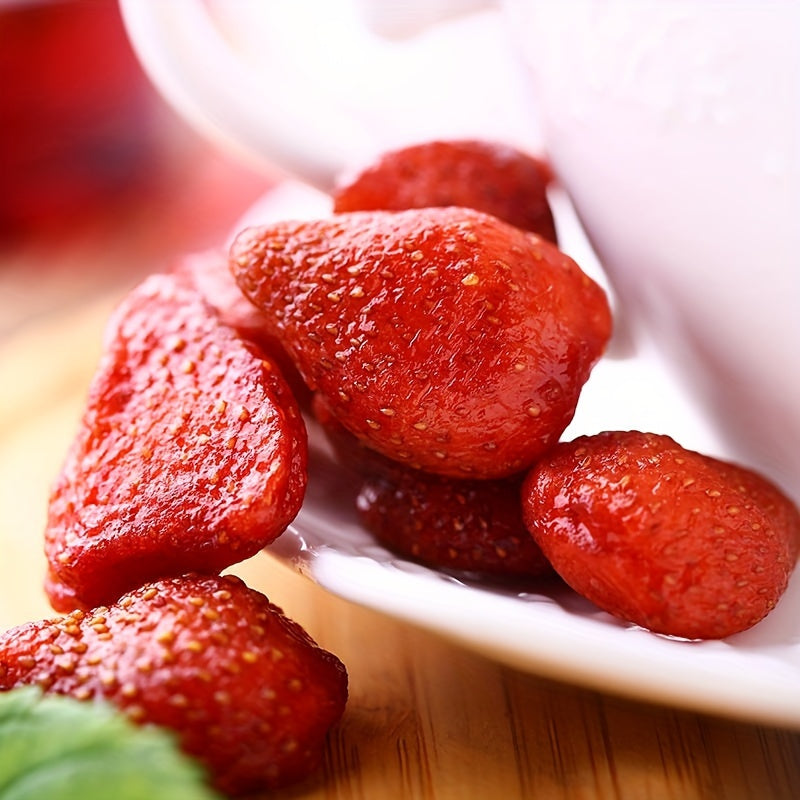 Dried Strawberry Snacks 3-Bag Pack, Low Sugar, Natural, Gluten-Free Fruit Snack for Office, Parties, and Holidays