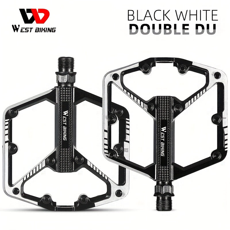 Aluminum Alloy Bike Pedals, 3 Bearings, Non-Slip, Lightweight Bicycle Pedals with Hexagonal Sleeve for Mountain Bikes & Road Bikes – Easy Install, Durable Multi-Color Cycling Accessories, 1 Pair