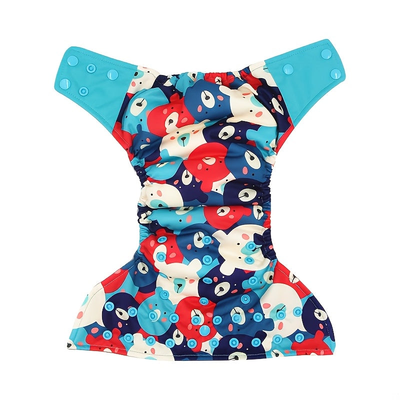 12-Piece Reusable Baby Cloth Diapers with 6 Absorbent Inserts, Adjustable Washable Leakproof Nappy Covers for Newborn to Toddler Ages 0-3 Years (3-15kg)