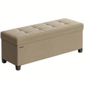 Folding Storage Ottoman Bench 30-Gallon 43.3" – Large Capacity Storage Chest Foot Rest Stool for Bedroom Living Room in Brown Gray Black Blue