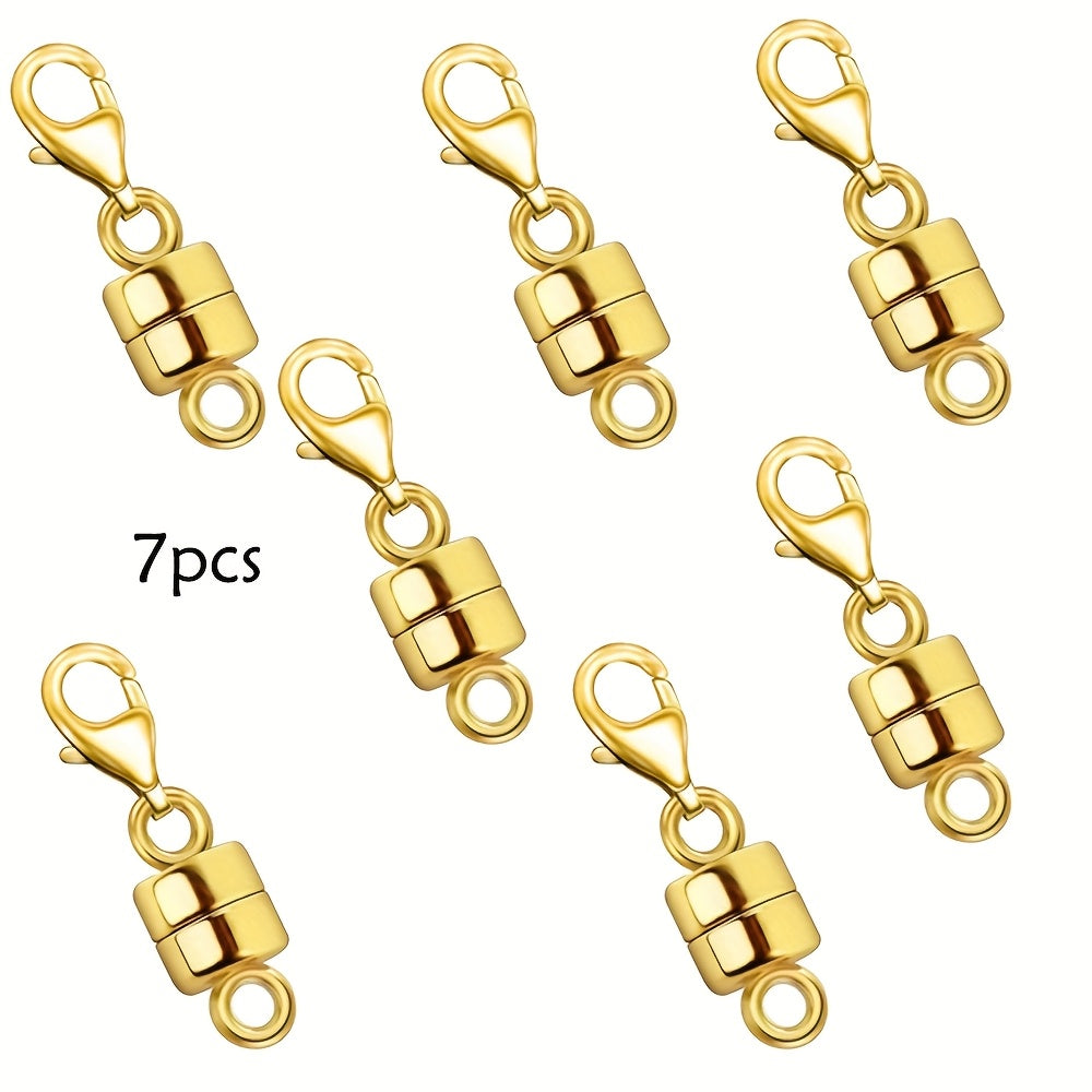 Magnetic Necklace Clasps and Closures with Lobster Clasp Converters – Gold and Silver Jewelry Findings for Bracelets, Necklaces, and Chains – Available in 2, 6, 7, 8, 9, 16, and 18 Piece Sets