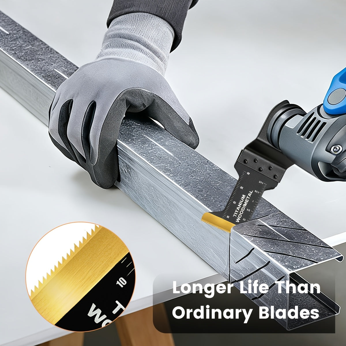 Titanium Oscillating Saw Blades Universal Quick Release Multi-Tool Blade Set – 18/28/36/50 Pcs, Cuts Metal, Wood & Plastic, Compatible with DeWalt, Makita, Bosch & More