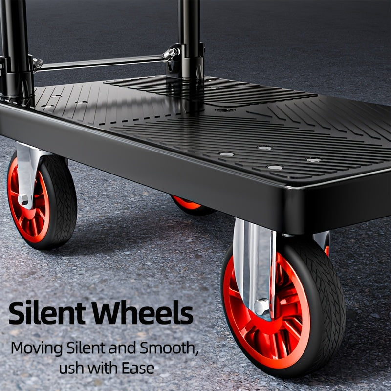 Heavy Duty Folding Platform Cart & Hand Truck with Strap - 190lb to 900lb Capacity Options, Silent Warehouse & Industrial Models for Moving, Warehouse, Garden & Holiday Use