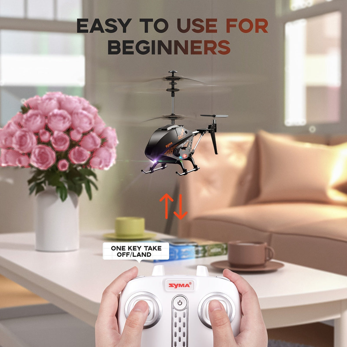 SYMA Q20 RC Helicopter with Altitude Hold One-Key Takeoff & Landing 3.5 Channel Gyro Stabilizer Alloy Body Indoor for Beginners Kids Age 8-12 – Boys & Girls Gift