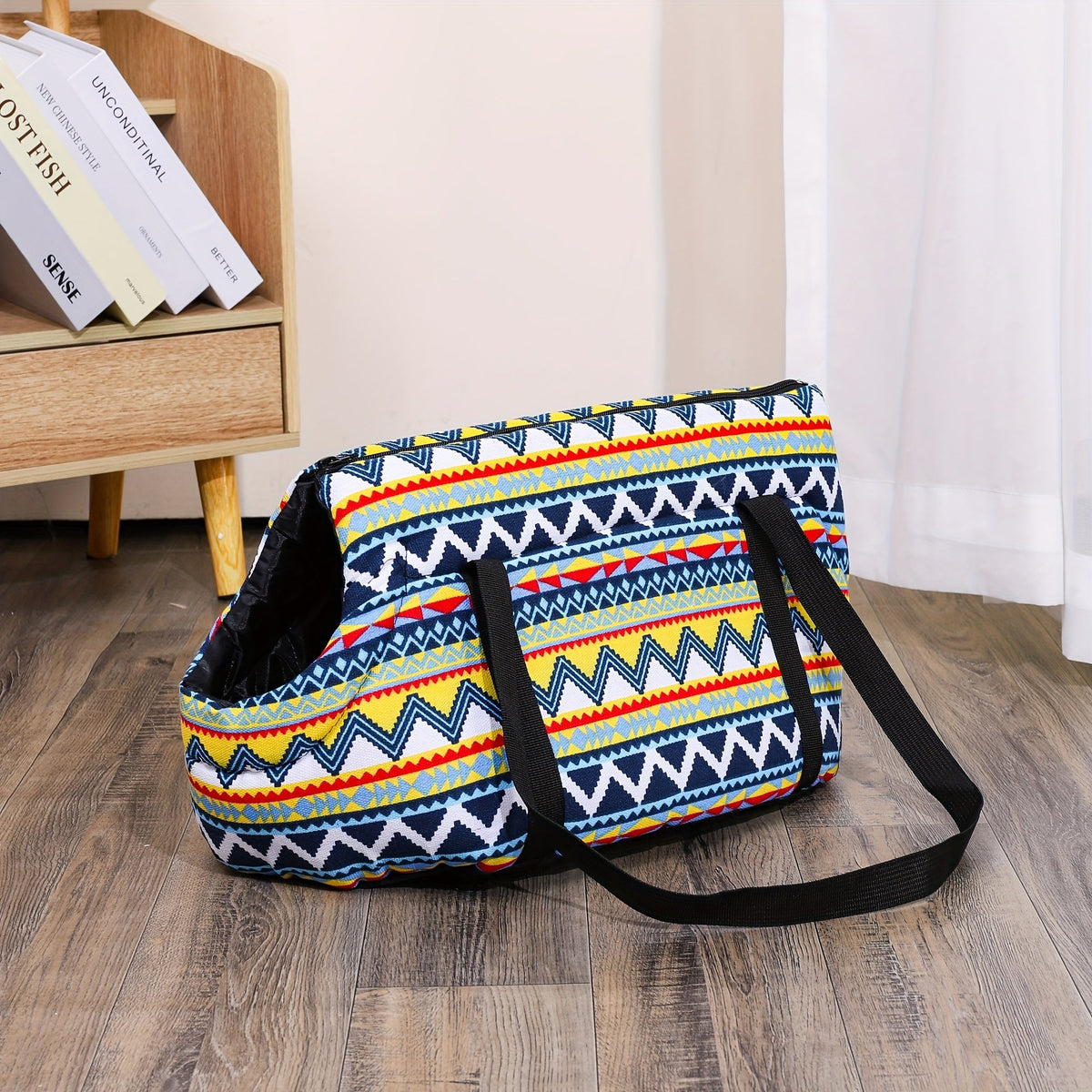 Washable Shoulder Cat Carrier – Portable Zippered Pet Outing Bag for Small to Medium Cats, Removable and Machine Washable, S (15.7x7in) & L (19.6x9in), Stripe/Heart/Owl Patterns, Plush & Regular Options