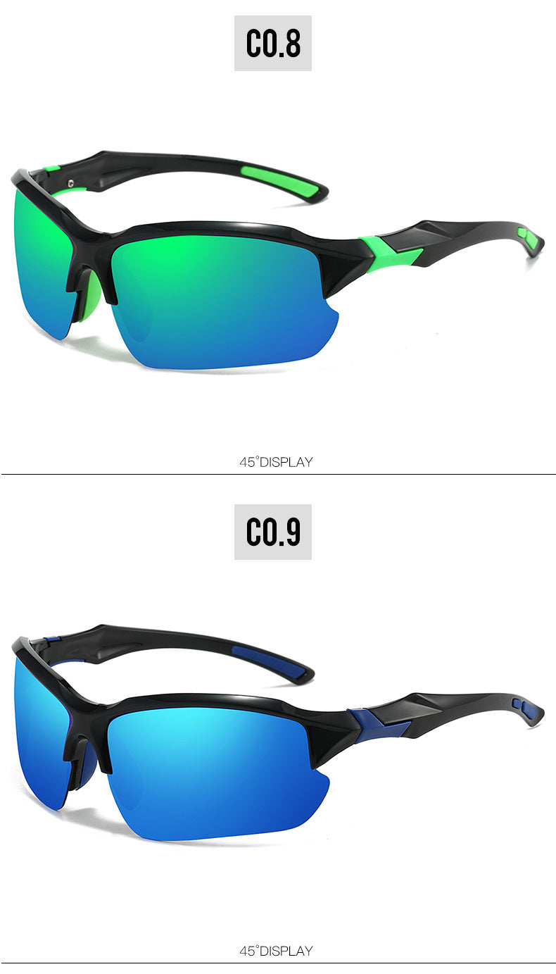 Men's Half-Frame Polarized Sports Sunglasses with UV400 Protection, Lightweight Goggles for Skiing, Driving, Running, Fishing, and Outdoor Activities, 3-Pack or 10-Pack
