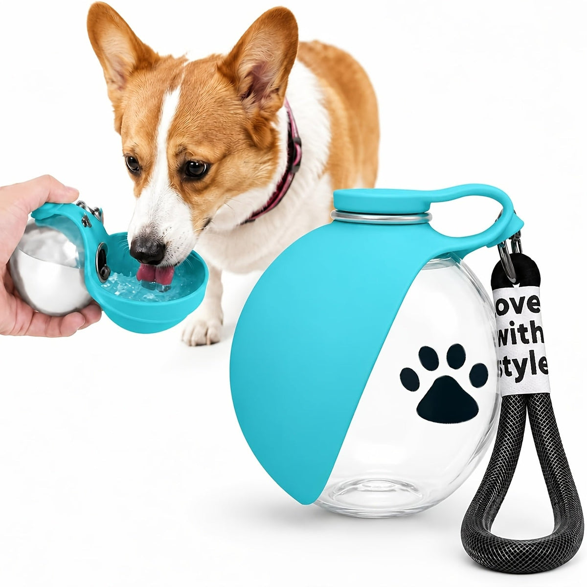 Foldable Pet Water & Food Container - Collapsible Portable Travel Storage for Dogs & Cats, Lightweight Compact Design for Outdoor Hiking, Camping & Car Trips, Pink or Blue