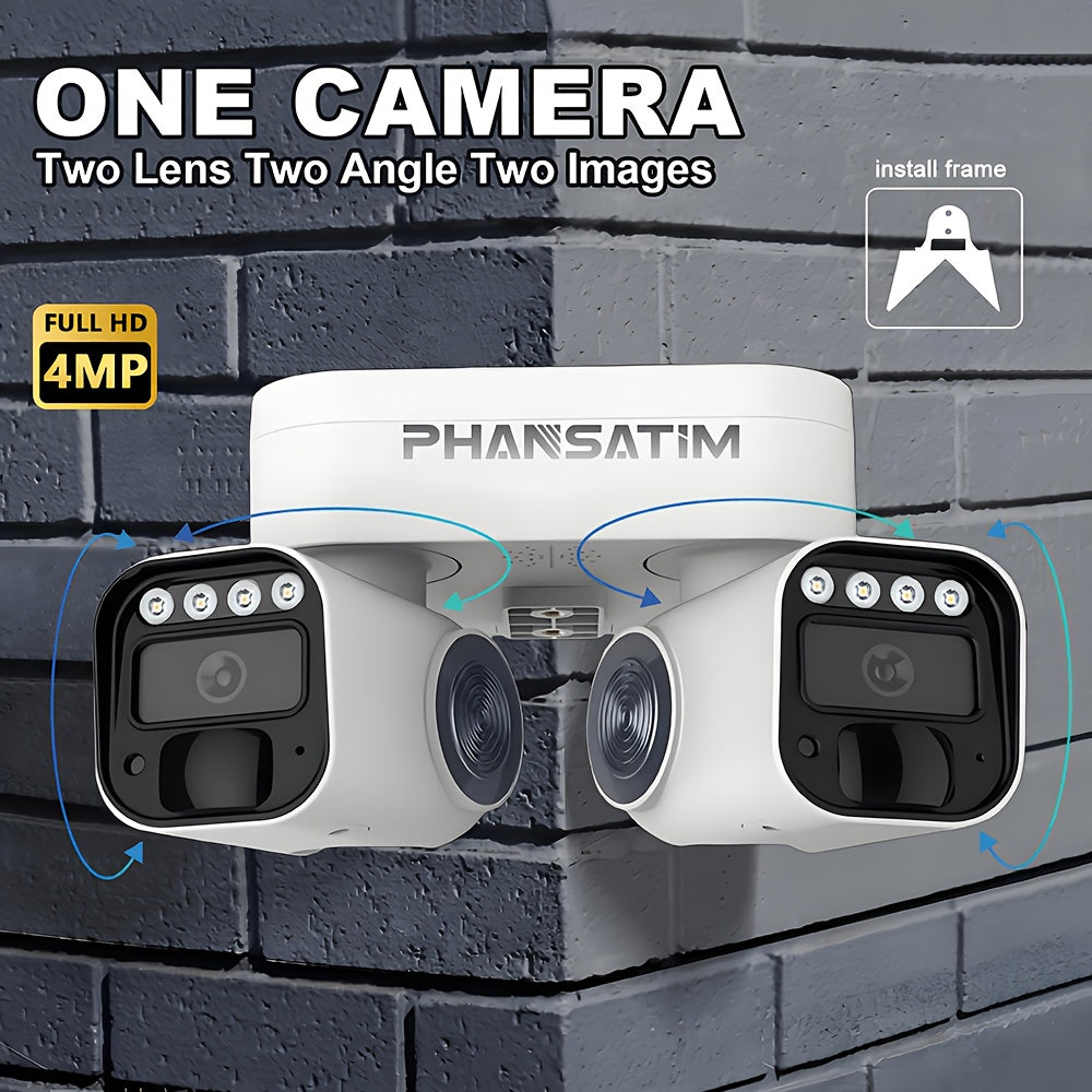 Dual Lens PTZ Security Camera Outdoor WiFi – 360° Pan Tilt Zoom 5MP, 10x Digital Zoom, Motion Detection, Two-Way Audio, Siren Alarm, Color Night Vision, App Control, Home Surveillance Camera