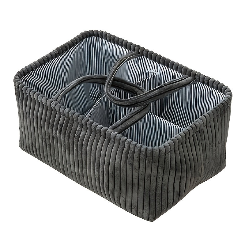 Multi-Functional Diaper Organizer Basket & Parent Bag, Large Capacity Portable Caddy with Built-In Sections for Diapers Clothes & Toys, Handheld Baby Supply Storage for Nursery & Travel