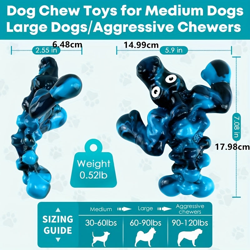 Indestructible Crocodile Dog Chew Toy – Durable Nylon & Rubber Squeaky Chew for Aggressive Chewers 20-100 lbs, Milk Flavor, Teeth Cleaning Bumpy Texture, for Large, Medium & Small Dogs