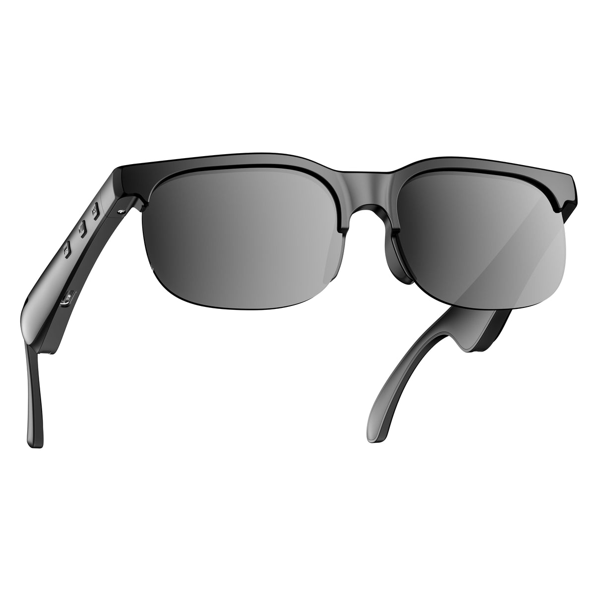 Bluetooth Audio Glasses 2-in-1 Wireless Smart Glasses with Built-in Stereo Speakers, USB-C Charging, Lightweight Open-Ear Sunglasses for Music, Gaming, and Video Calls, Compatible with iPhone and Android (Black/White)