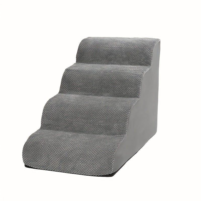 Dog Stairs for High Beds & Sofa Pet Steps Ramp, Sponge Foam Slope for Small Dogs and Cats, Memory Rebound Density 28-32, Non-Slip Pet Stairs, 22.83x12.2x11.02 Inches, Gray/Green