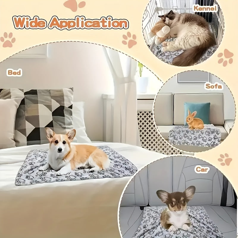 Soft Flannel Pet Blanket for Dogs and Cats, Machine Washable Cozy Polyester Throw Blanket for Extra Small, Small, Medium, and Large Pets, Perfect for Sofa, Bed, or Crate
