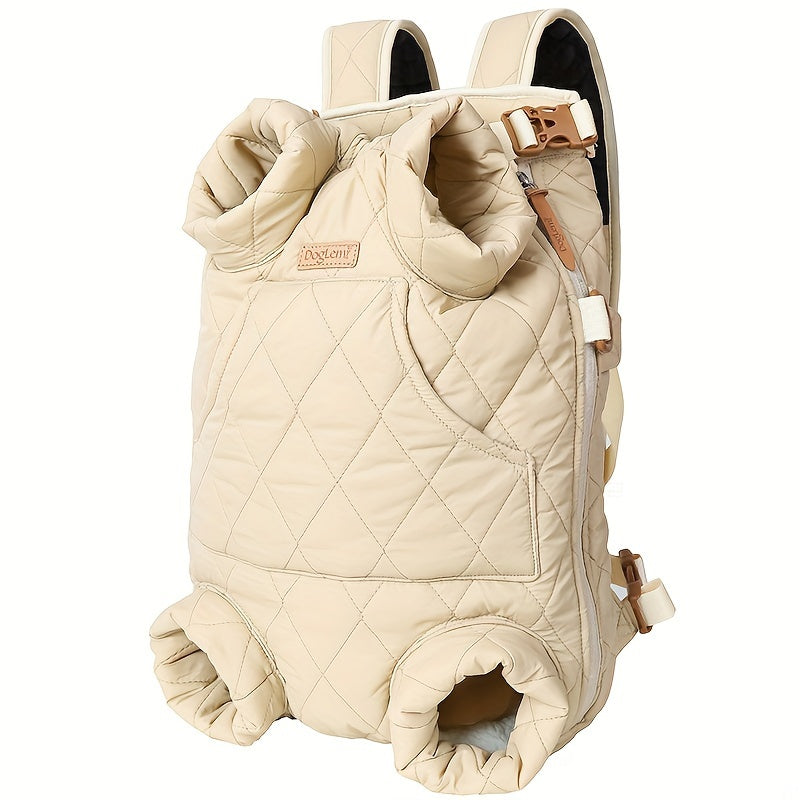 Pet Front Carrier Backpack for Small & Medium Dogs - Hands-Free Legs-Out Dog Chest Carrier, Adjustable Hiking & Cycling Dog Carrier, One Size Fits All, 5 Colors: Pink, Green, Black, Beige, Grey