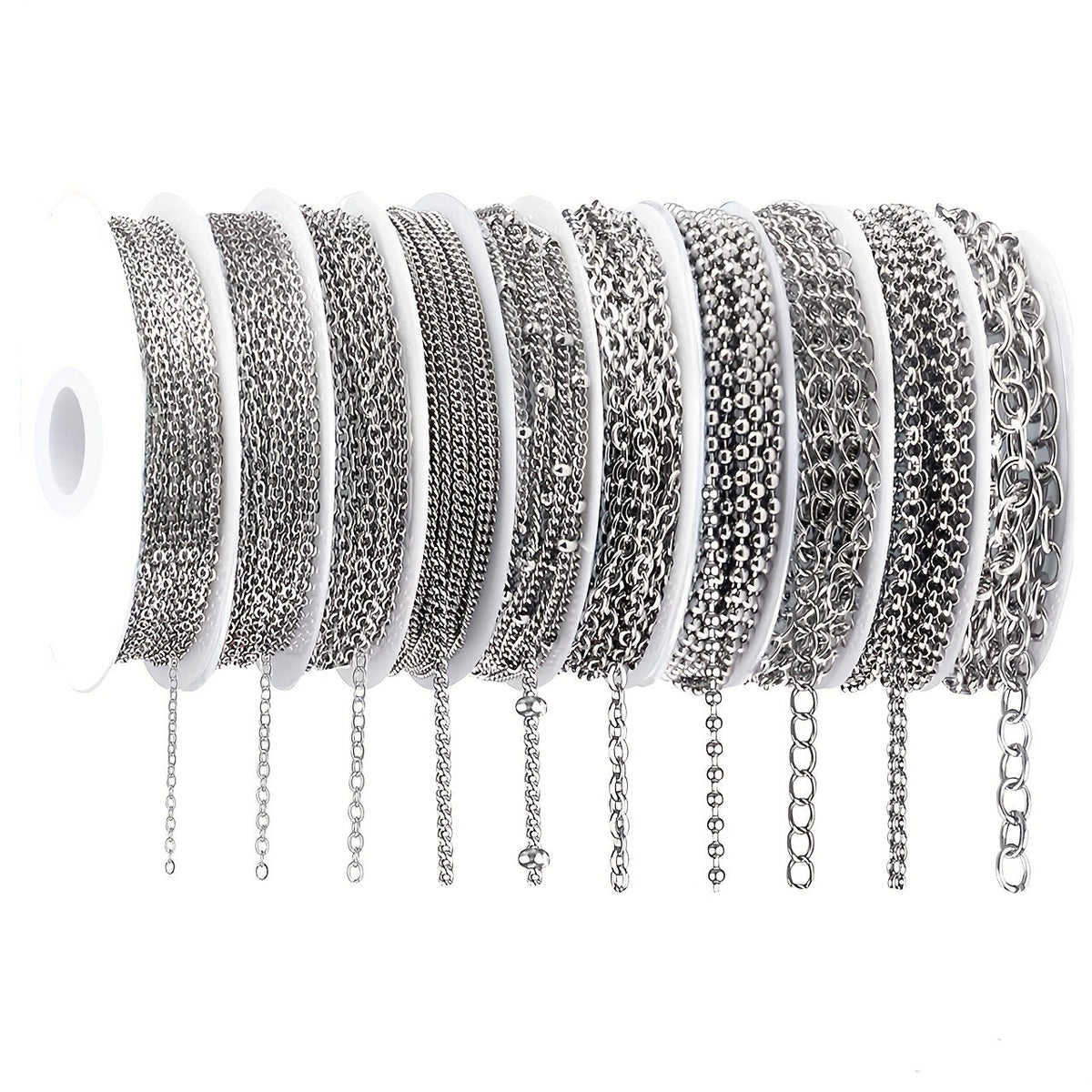 304 Stainless Steel Chain Jewelry Making Kit 10 or 15 Rolls 74-75 Feet with Lobster Clasp and Toggle Clasp Set for DIY Bracelets, Necklaces, Anklets, and Handmade Jewelry Supplies (Gold, Rose Gold)