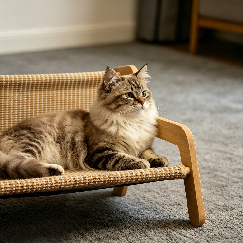 Large Sisal Cat Scratcher Bed Hammock Lounge for Indoor Cats - Cat Chair Scratching Pad, Sisal Scratch Post Cat Furniture, Multi-Function Cat Scratcher Lounge for Large Cats