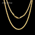 925 Sterling Silver 18K Gold Plated Rope Chain Necklace, 2.8mm Braided Cut Chain for Men and Women, Unisex Minimalist Necklace, Sizes 18 to 34 Inches, with Gift Box, Anniversary, Birthday, Holiday Gift