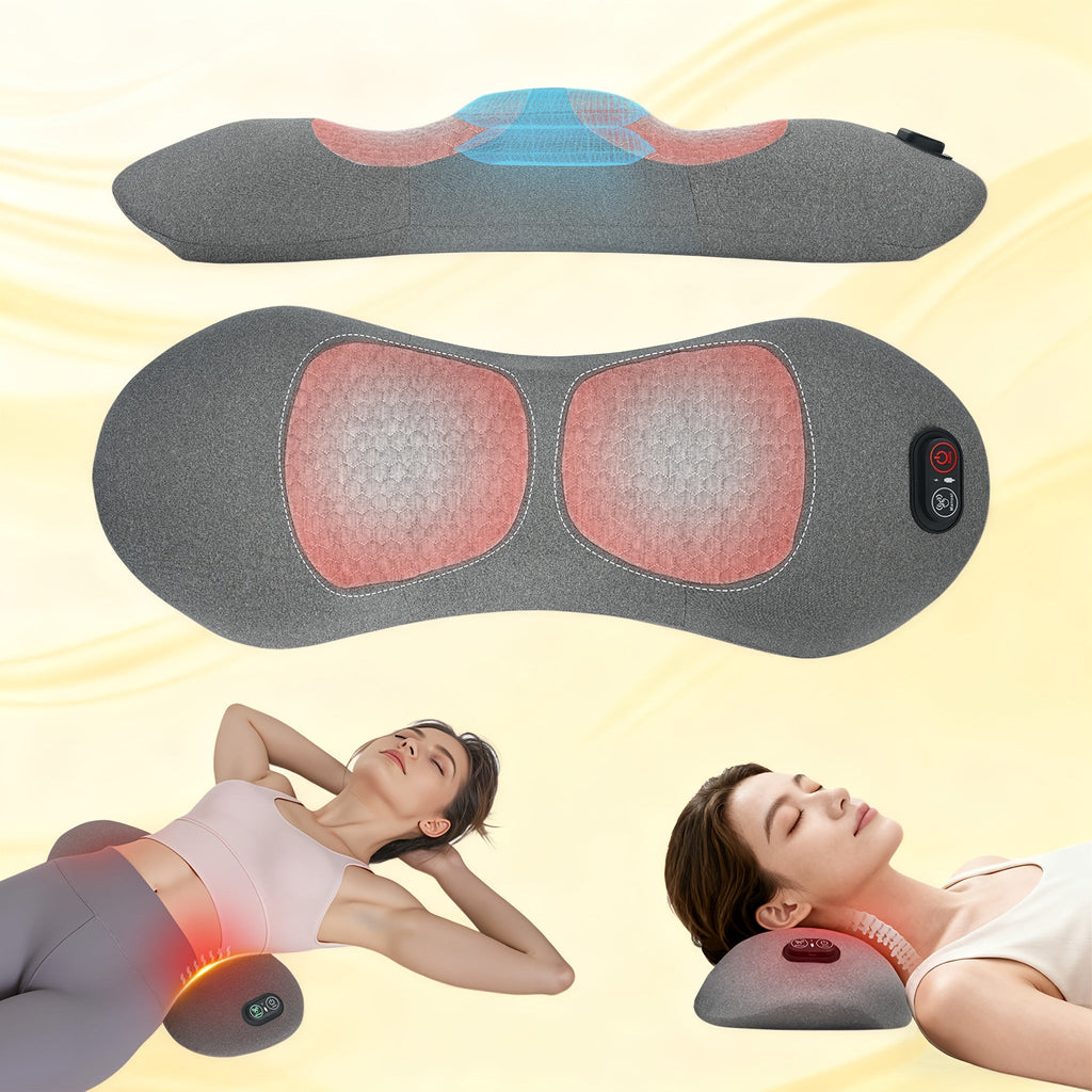 3-in-1 Lumbar Support Pillow – Vibration Massage, Heat Therapy & Air Cushion Lift, Ergonomic Lower Back Pillow for Office Chair & Car, Soothes Stiffness & Muscle Tension – Nova Mart
