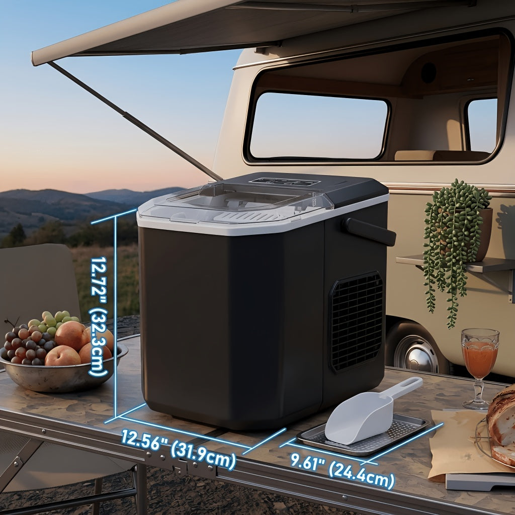 Nugget Ice Maker Countertop 33Lbs/Day Self-Cleaning, Portable Pebble Chewing Ice Machine with One-Button Control & 1.1L Tank, Compact Quiet for Home, Office & Outdoor Party