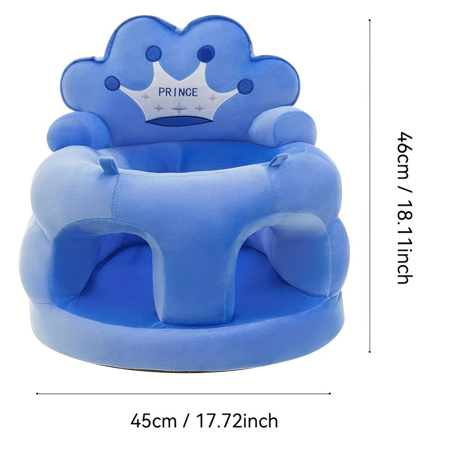 Baby Crown Floor Seat, Cute Sit-Me-Up Support Sofa Chair for Infants Learning to Sit, Baby Sitting Support Seat for Boys & Girls, 5 Colors Including Green Purple Grey Blue & Pink