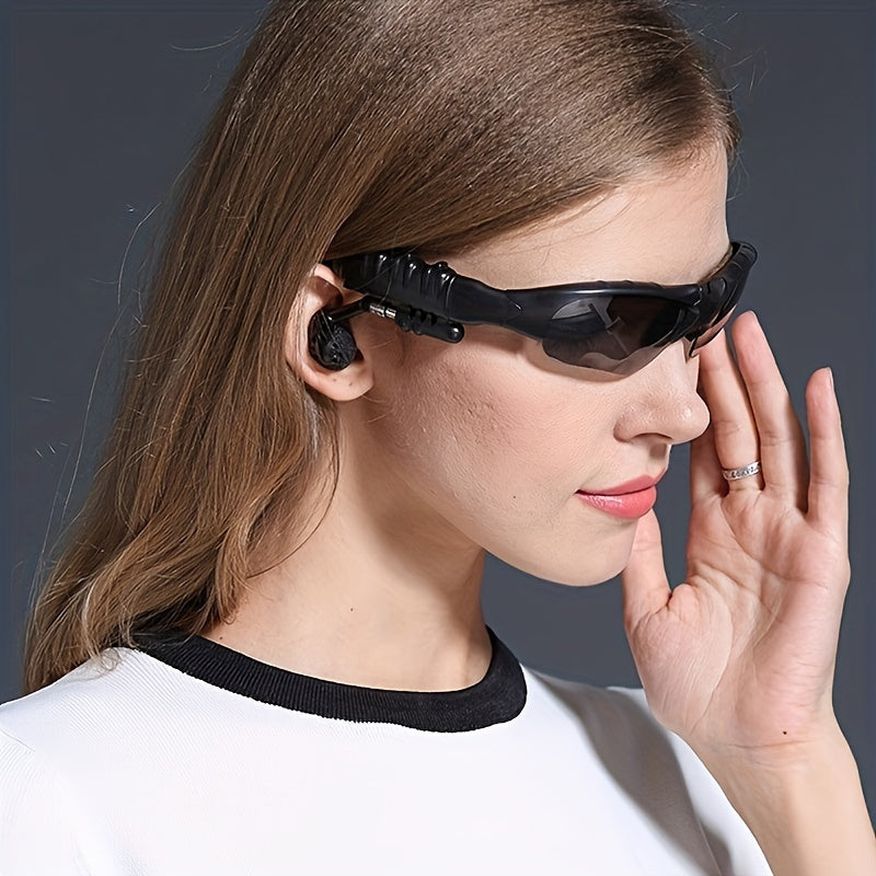 Bluetooth 5.4 Smart Audio Glasses Wireless Headset – Hands-Free Calls & Music, Built-In Condenser Mic, Volume Control, USB Charging, 80mAh Battery, Open-Ear Wearable Tech Eyewear for Men & Women