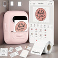 Wireless Thermal Label Maker – No Ink Required, Multiple Templates, Bluetooth Label Printer for Storage Organization, Home, Office, and School Supplies, Pink, White, Blue
