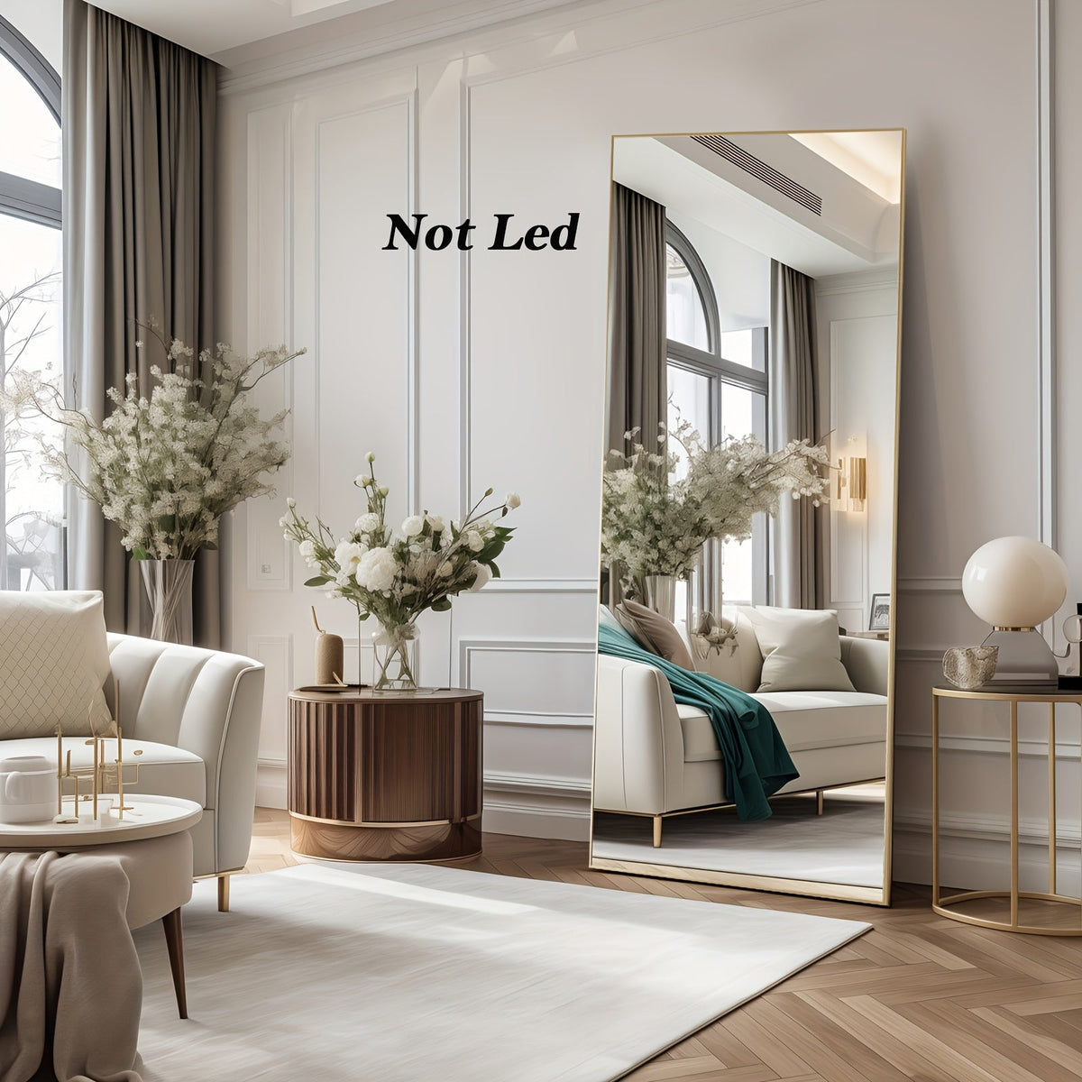 LED Full Length Mirror 64"x21" with Lights, Floor Standing Wall Mirror, Dimmable 3-Color Lighting, Aluminum Alloy Thin Frame, Lighted Body Mirror for Bedroom Dressing Room Makeup, Modern Decor