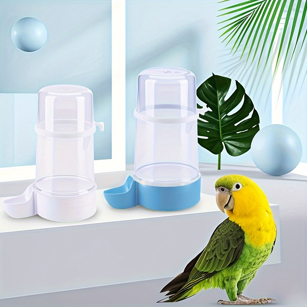 Automatic Bird Water Dispenser & Feeder, Transparent Durable PP Bottle for Parrots, Finches, Cockatiels, and Budgies – Battery-Free Gravity-Fed Cage Waterer, 2/4pcs