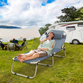 1200D Folding Camping Bed – Portable Outdoor Sleeping Cot Without Mattress for Camping, Beach, Patio, Sunbathing, and Poolside, Durable Oxford Fabric, Easy Setup, Gray