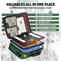 Fireproof Document Bag with Combination Lock & Reflective Strip – 17x11.8x5 Inch Multi-Layer File Organizer for Passports, Cash, Cards, Certificates, A4 & Legal Size Documents – Ideal for Home, Office, and Travel Safety