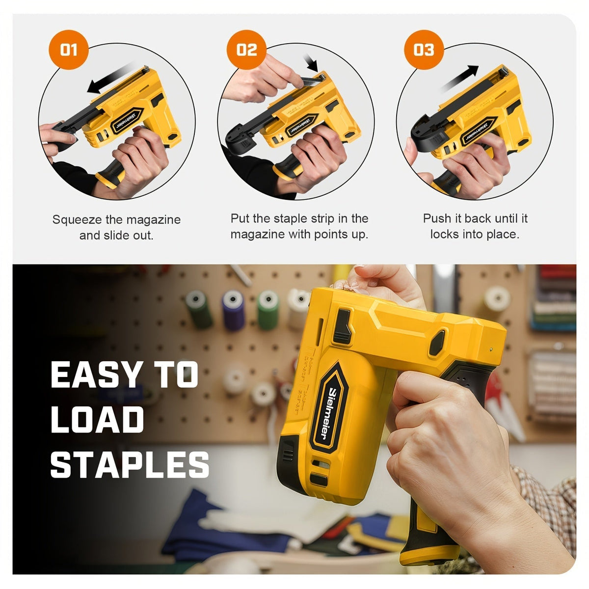 20V Cordless 2-in-1 Brad Nailer & Stapler – No Compressor Needed, Battery & Charger Included, Safety Guard, Includes 1600 Nails & 2000 Staples for Carpentry, Upholstery & DIY