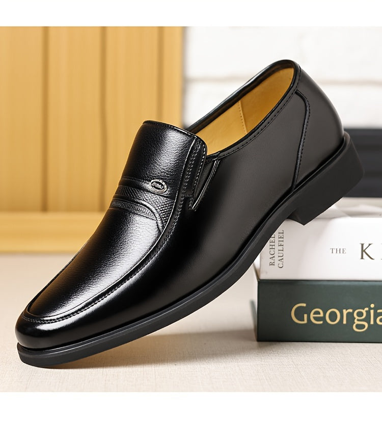 Men's Oxford Dress Shoes Formal Slip-On Business Loafers High-Quality Fashion Leather-Look Footwear for Men Extra Large Sizes US 7-13 Black