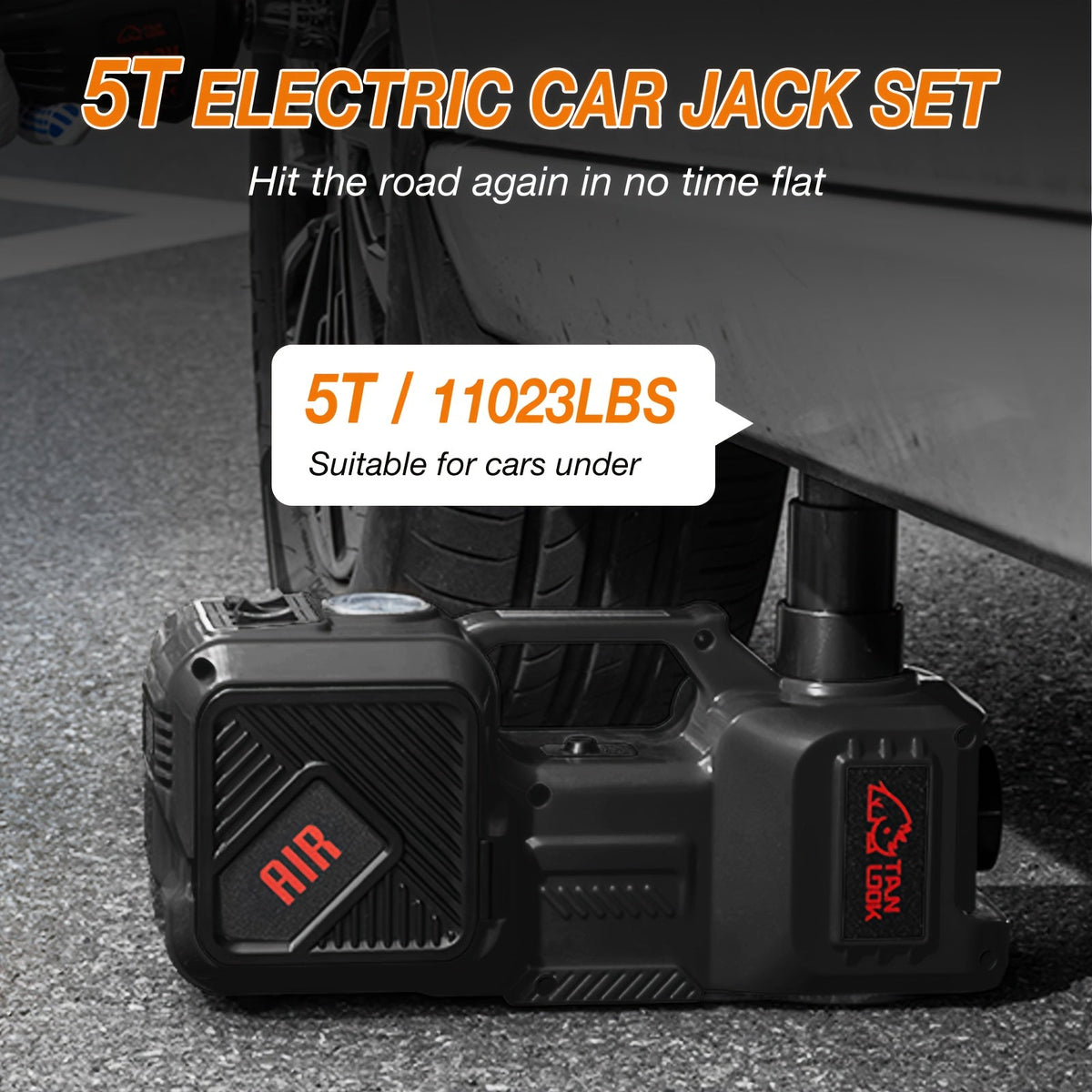 Electric Hydraulic Car Jack Lift with LED Light, Portable Heavy-Duty Power Jack for Tire Replacement & Garage Maintenance – Suitable for SUV, MPV, Car & Truck, Available with or without Electric Wrench