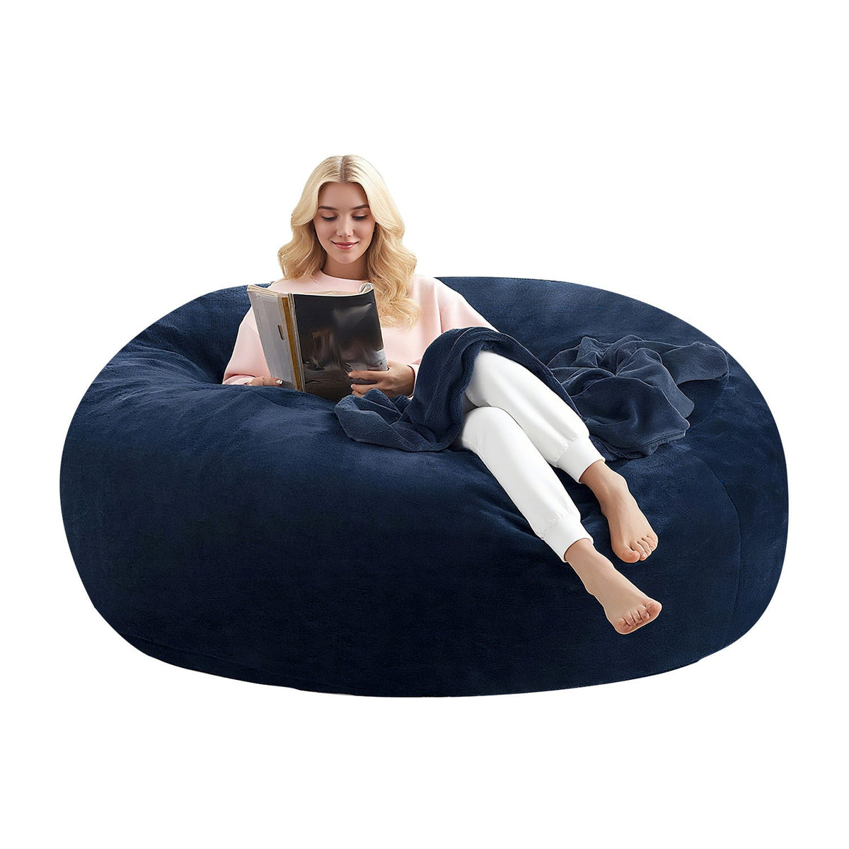 Oversized Bean Bag Chair 4ft 5ft 6ft Memory Foam Filled Micro Velvet Cover Sofa Bed Lounger No Assembly for Living Room Bedroom Adults – 7 Colors