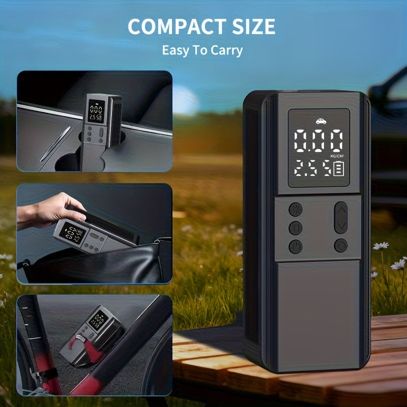 Portable Tire Inflator Air Compressor Pump for Car Tires, Bicycles, Motorcycles & Balls, Digital Pressure Gauge, Auto Shut-Off, USB & Cigarette Lighter Versions Available