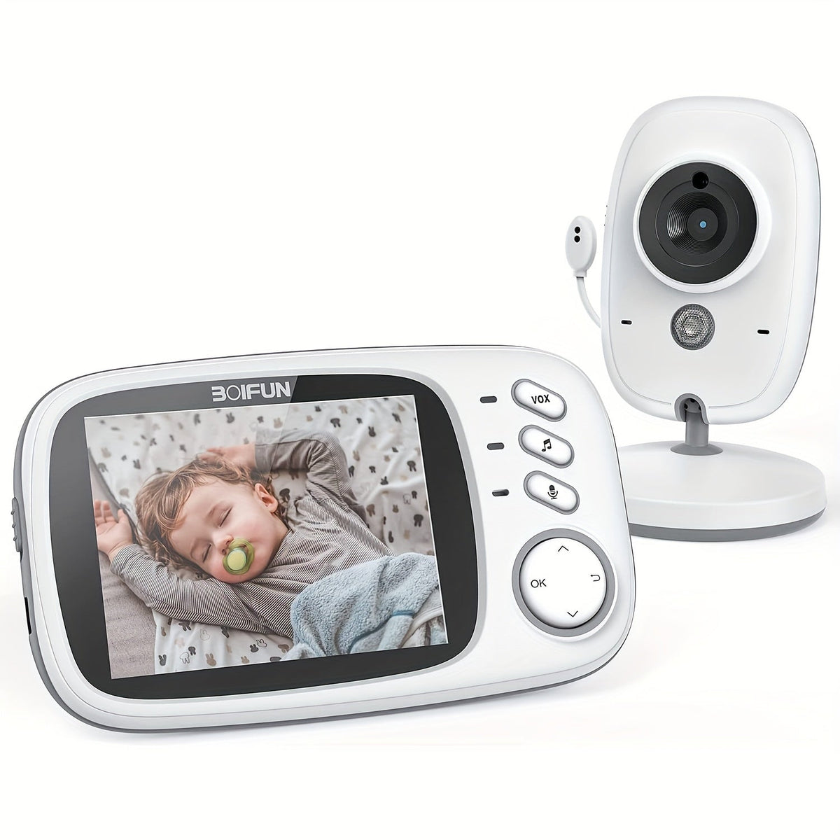 Baby Monitor Camera with Night Vision & Two-Way Audio – WiFi-Free Video Baby Monitor with Rechargeable Battery Temperature Monitoring Lullabies VOX Mode